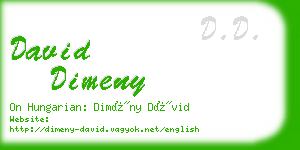 david dimeny business card